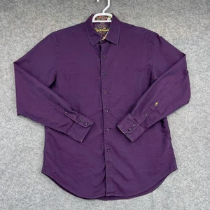 Robert Graham Shirt Mens Medium Purple Classic Fit Long Sleeve Button Up Stripe - Picture 1 of 12