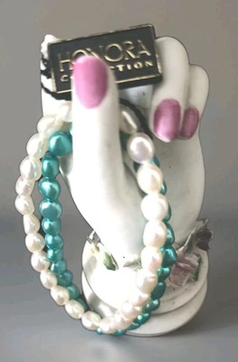 JUEGO DE DOS (2) PULSERAS HONORA STRETCH PERLAS CULTIVADAS ELÉCTRICAS AZUL Y BLANCO  Foto 1 de 4