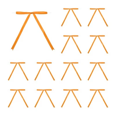 50 Pcs 5x7" Twist Tie Bows Satin Ribbon Bows Wrapping Bows Orange - Image 1 of 4