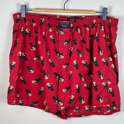 Classic Woven Cotton Polo Bear Mens Red Shorts Size XL Classic 100% Cotton - Image 1 of 4