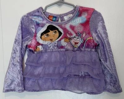 Vintage Nick Jr Dora The Explorer Winter Velvet Shirt Baby Girls 24 months Boots - Изображение 1 из 4