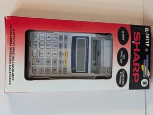 Calculadora de impresión Sharp EL-1611P fácil de leer pantalla LCD baterías nuevas en caja - Imagen 1 de 4