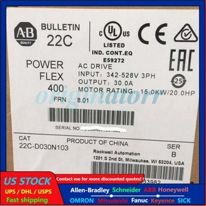 22C-D030N103 New Factory Sealed AB PowerFlex 400 15 kW 20 HP AC Drive 1PCS - Picture 1 of 3
