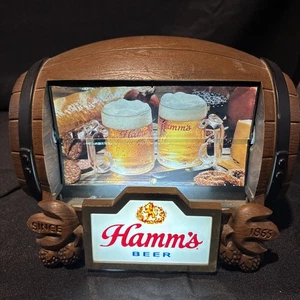 Letrero de barril de cerveza Hamms vintage - Imagen 1 de 5