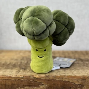 Jellycat Vivacious Broccoli - Soft Toy Food Play Vegetables Suede Beanie 8” (#2) - Picture 1 of 7