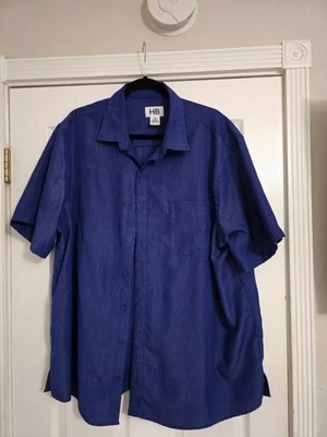 Harbor Bay HB Shirt Men's 1xl Violet Textured Short Sleeve Button Down DXL - Image 1 of 2