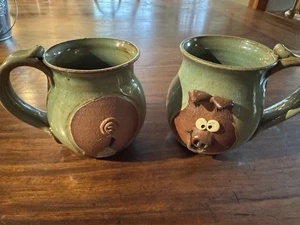 Creature Pottery 3D handgefertigt Schwein Thema Keramik Becher Set - Bild 1 von 7