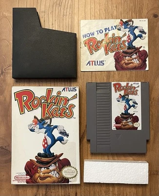 Rockin’ Kats NES Atlus RARE Nintendo 1991 Box Manual And Cartridge TESTED Nice! - Image 1 of 4