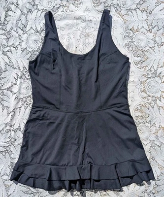 Joy Lab Gótico Retro Años 80 90 Deportivo Una Pieza Volantes Falda Skort Traje de Baño Foto 1 de 4