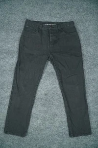 Structure Taper Jeans Mens 34x30 Black Denim Button Fly Straight Leg Classic - Picture 1 of 17