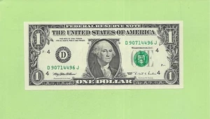 1995 ..UNCIRC $1 D 9071 4496 J .... 1995 $1 D-J NICE NOTE FRN - Picture 1 of 2