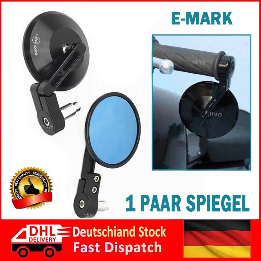 Motorradspiegel E Geprüft Universal Motorrad Spiegel Set M8 M10 Drehbarer Motorrad Rückspiegel Spiegel Roller