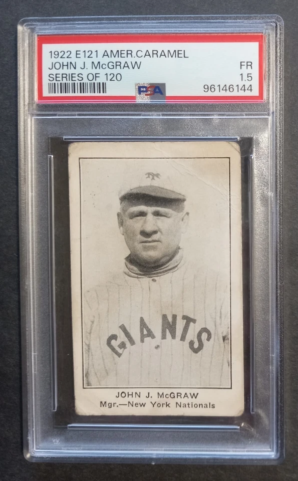 1922 E121 American Caramel - John McGraw - Salón de la fama - Serie de 120 - PSA 1,5 FR Foto 1 de 2