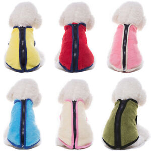 Winter Warm Fleece Small Pet Dog Jacket Vest Clothes Zip Puppy Cat Coat Costumes