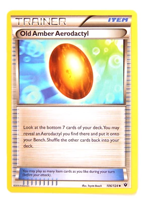 Old Amber Aerodactyl 106/124 (NM, Pokemon Card, Fates Collide, Item, Uncommon) - Image 1 of 2