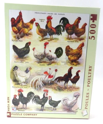 New York Jigsaw Puzzle 500 Pieces Jigsaw Poules - Poultry Theme FACTORY SEALED - Image 1 of 3