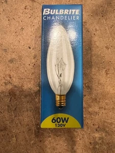 BULBRITE 60W 130V Torpedo Chandelier Bulb Lamp Light qty 2 - Picture 1 of 4