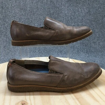 Туфли мужские Hush Puppies мокасины без шнуровки 10 M коричневые кожаные комфортные с круглым носком - Изображение 1 из 4