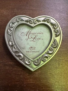 VICTORIAN HEART FOR THE LOVE OF YOUR LIFE PICTURE FRAME BY MALDEN 3x3 Pewter - Picture 1 of 3