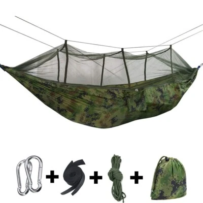 Outdoor Camping Hammocks with Mosquito Net 1-2 Person Portable Travel Camping - Image 1 of 4