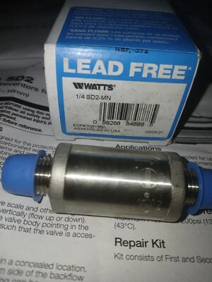 Watts 1/4 In Dual Check Valve Backflow Preventer, Male NPT ( SD2-MN) - Image 1 of 2