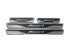 For Honda Accord Chrome & Carbon Door Sill Scratch Guard S.Steel