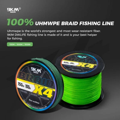 9KM Braided Fishing Line 4X Strands 12~30lbs PE Line 300m Fishing Accessories