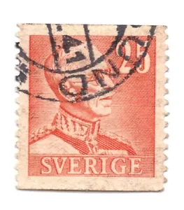 Suecia - 1936 25 minerales Gustav V estampilla usada naranja - Imagen 1 de 1