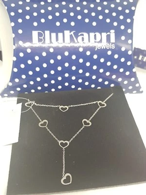 Collanina Catenina Blukapri Donna in Acciaio 316L Color Argento con cuoricini - Immagine 1 di 4