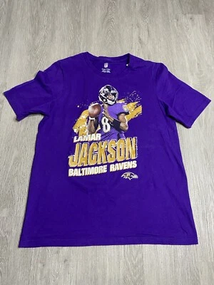 Camiseta gráfica Baltimore Ravens Lamar Jackson masculina tamanho XL roxa futebol americano NFL - Imagem 1 de 4