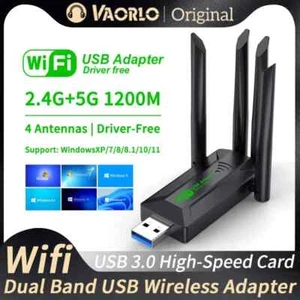 2.4G/5G 1200Mbps Wifi Adapter WLAN USB 3.0 Wireless Dongle Stick Dualband DE NEU - Bild 1 von 7