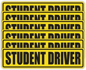 Paquete de 6 - Calcomanías de vinilo STUDENT DRIVER / Etiqueta adhesiva Seguridad Teen Drive Bumper - Imagen 1 de 1