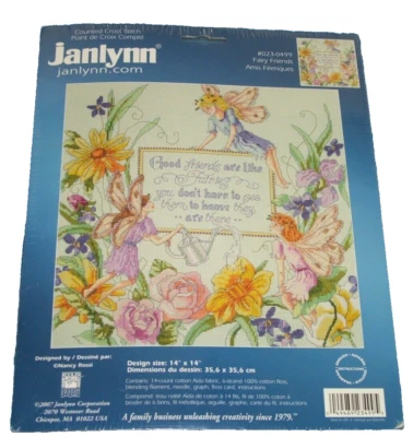 Janlynn FAIRY FRIENDS Kit Punto de Cruz Contado 023-0499 Flores Buenos Amigos Foto 1 de 3