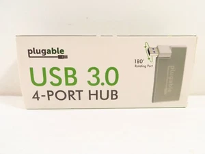 Hub USB USB3-HUB4R Plugabile, Hub USB 3.0 Rotante a 4 Porte, Hub USB Alimentato - Foto 1 di 5