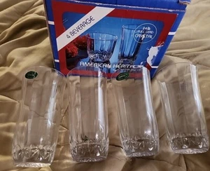 4 ST GEORGE American Heritage Highball Glass Crystal Set Of 4 In Box New Other - Picture 1 of 6