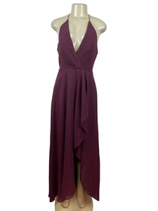 Jenny Yoo Collection Women’s Burgundy Halter V-Neck Maxi Dress Sz 4-New - Picture 1 of 10
