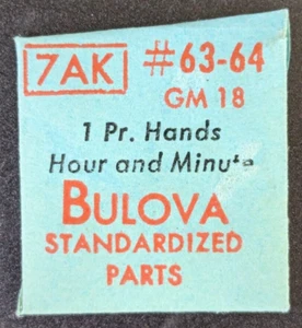 NOS Original Bulova 7AK GM 18 Uhr Paar Min/Hr Zeiger #63/64 goldfarben modern - Bild 1 von 3