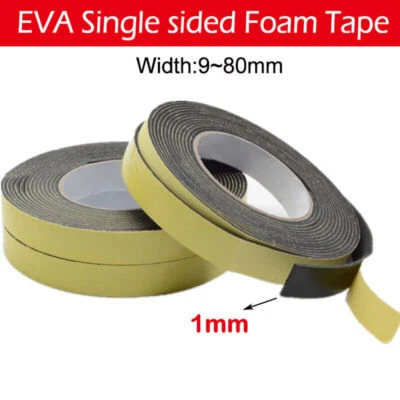 10M Black Strong Single Sided EVA Foam Tape Self Adhesive Buffer Shockproof Tape - Imagem 1 de 4