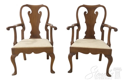 55135EC: Pair KITTINGER CW-151 Colonial Williamsburg Armchairs Cover