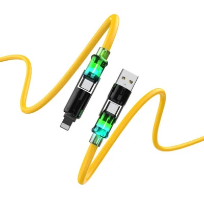 60W 4-in-1 USB-C Cable Fast Charging Data Sync Cable 6.6ft For iPhone 16 15 14 - Image 1 of 4