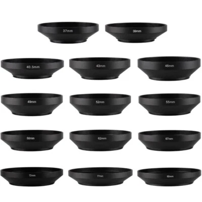 Essential Metal Lens Hood For DSLR Cameras 39mm-82mm for Most Lens Optional - Image 1 of 4