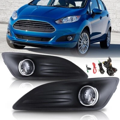 For 2014 2015 2016 2017 2018 Ford Fiesta Fog Lights Bumper Lamps Kit Clear Lens - Image 1 of 4