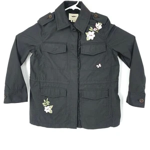 Kate Spade Floral Army Jacket Black Embroidered XS - Picture 1 of 11