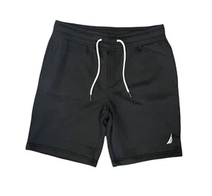 Nautica Mens Soft Cotton Fleece Jogger Gym Active Sweat Shorts (S, Black) - Picture 1 of 1