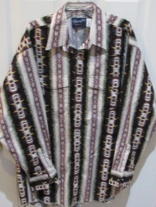 Vintage Wrangler Brushpopper Shirt Men's 3XL Tall Aztec Western Pearl Snap NWOT - Picture 1 of 6