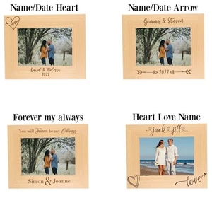 Personalised Engraved Photo Frame Wedding Engagement Valentine's Day Couple Gift - Picture 1 of 39