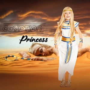 Niña Reina Egipcia Disfraz Diosa Cleopatra Niños Libro Día Elegante Vestido Disfraz - Imagen 1 de 9