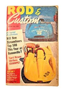 AUGUST 1960 ROD AND CUSTOM - Vintage Digest Car Magazine Bonneville GO KARTS - Picture 1 of 20
