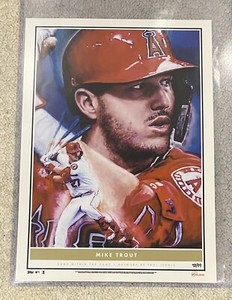 2020 TOPPS Game Within The Game 10x14 Fine Art Print #12 of MIKE TROUT - #78/99
