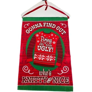 Decorative House/Garden Flag Banner with Dowel 20X30 BRING ON THE UGLY Christmas - Picture 1 of 3